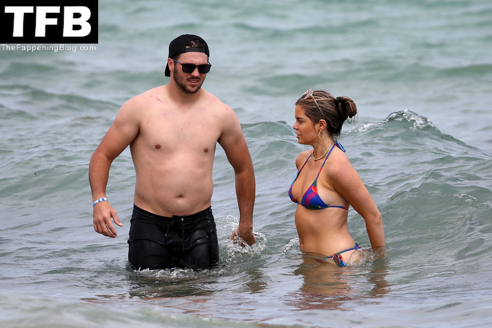 Josh Allen Hits the Beach with His Girlfriend Brittany Williams in Miami (3...