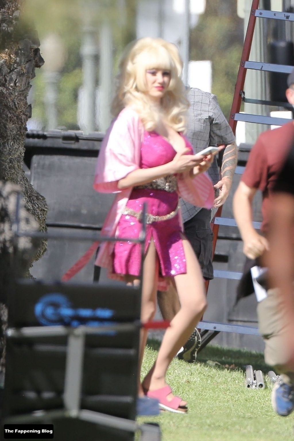 Emmy Rossum Continues to Film Re-Shoots For Her New Film ‘Angelyne’ in Los Angeles (37 Photos)