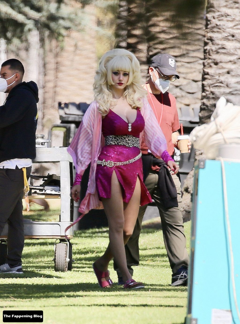 Emmy Rossum Continues to Film Re-Shoots For Her New Film ‘Angelyne’ in Los Angeles (37 Photos)