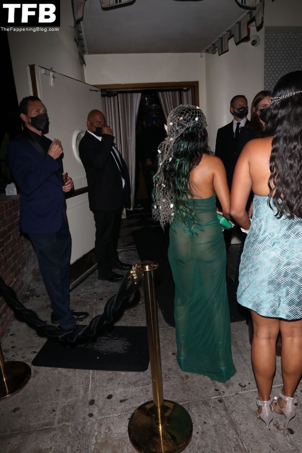 Karrueche Tran Goes Braless Under a Sheer Green Dress as she attends Doja Cat’s Birthday Party (64 Photos)