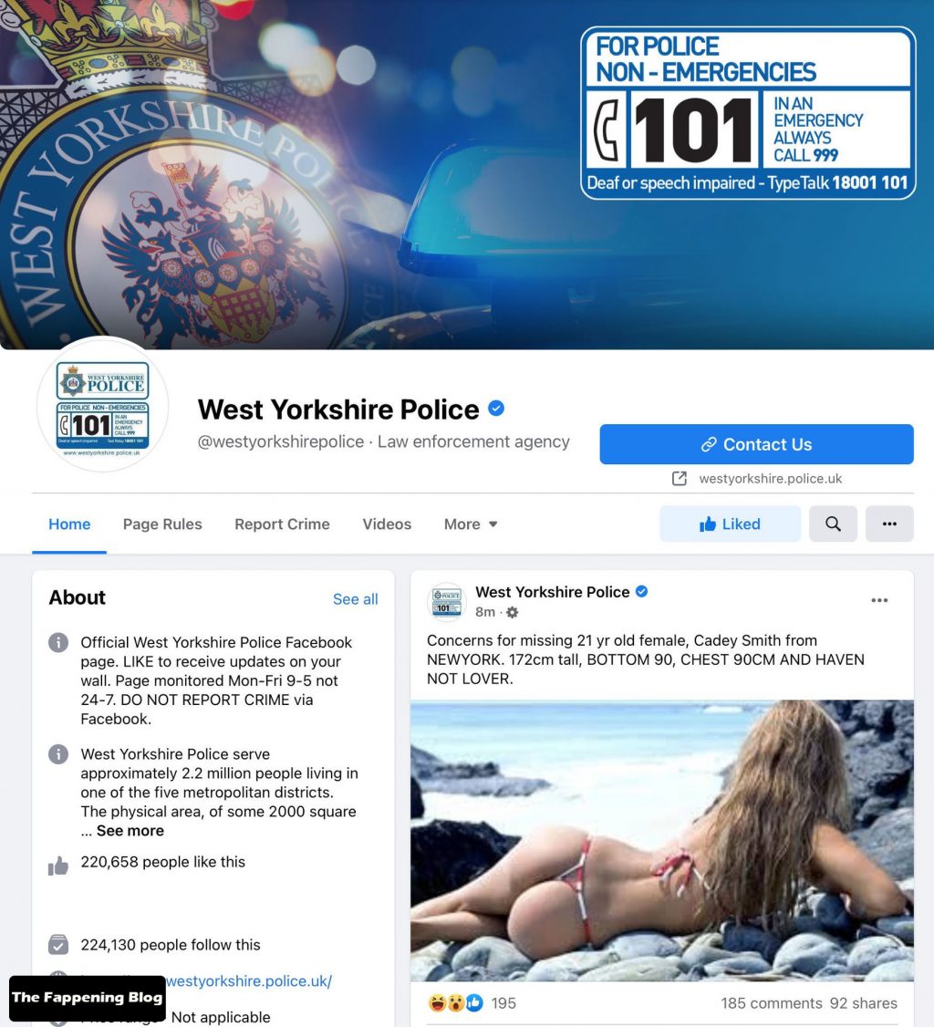 New Sexy West Yorkshire Police’s Official Facebook Page (7 Photos)