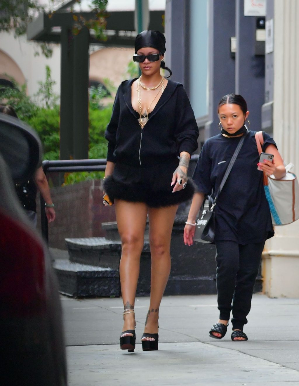 Rihanna Slips Into a Sexy Black Mini Dress For Her Shopping Trip in NYC (8 Photos)