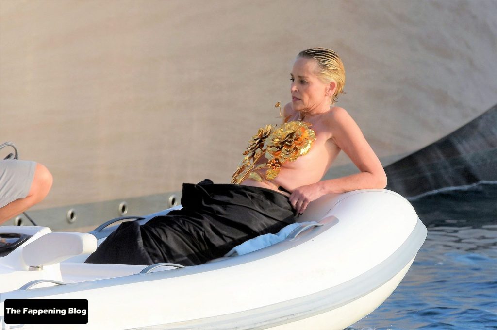 Sharon Stone Flashes Her Nude Boobs in Antibes (54 Photos)