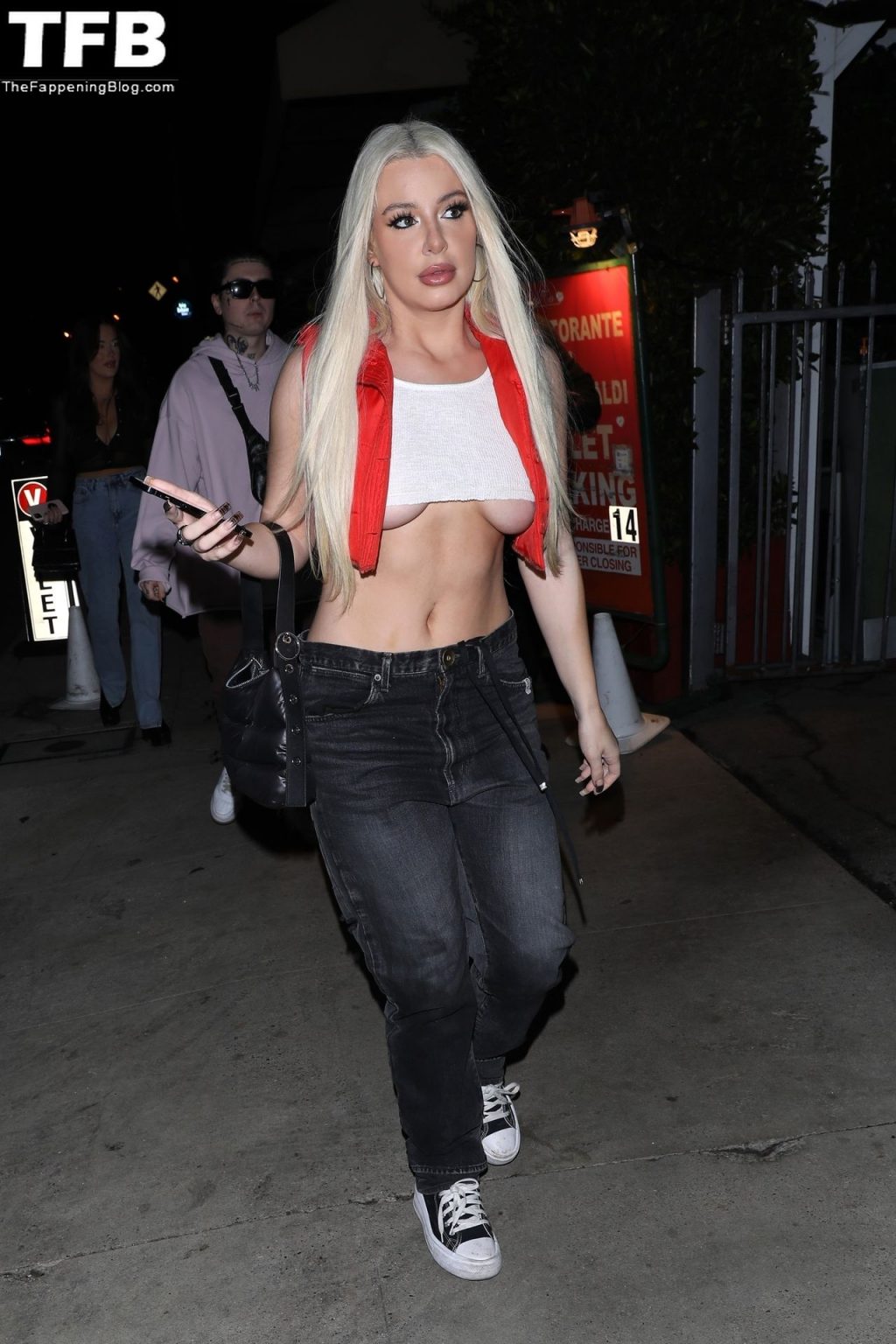 Tana Mongeau Shows Off Her Underboob as She Enjoys a Night Out in Santa Monica (18 Photos + Video)