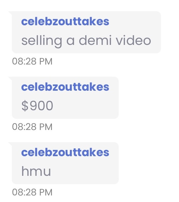 Unknown Hacker Sends Us The Price for Demi’s Private Stuff