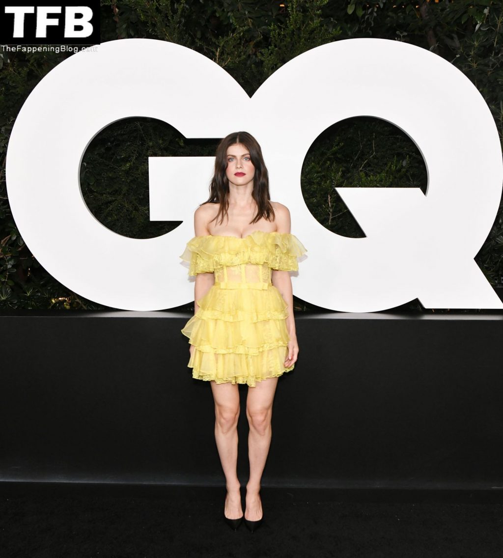 Alexandra Daddario Looks Hot in a Yellow Dress at the GQ “Men of the Year” Party (49 Photos)