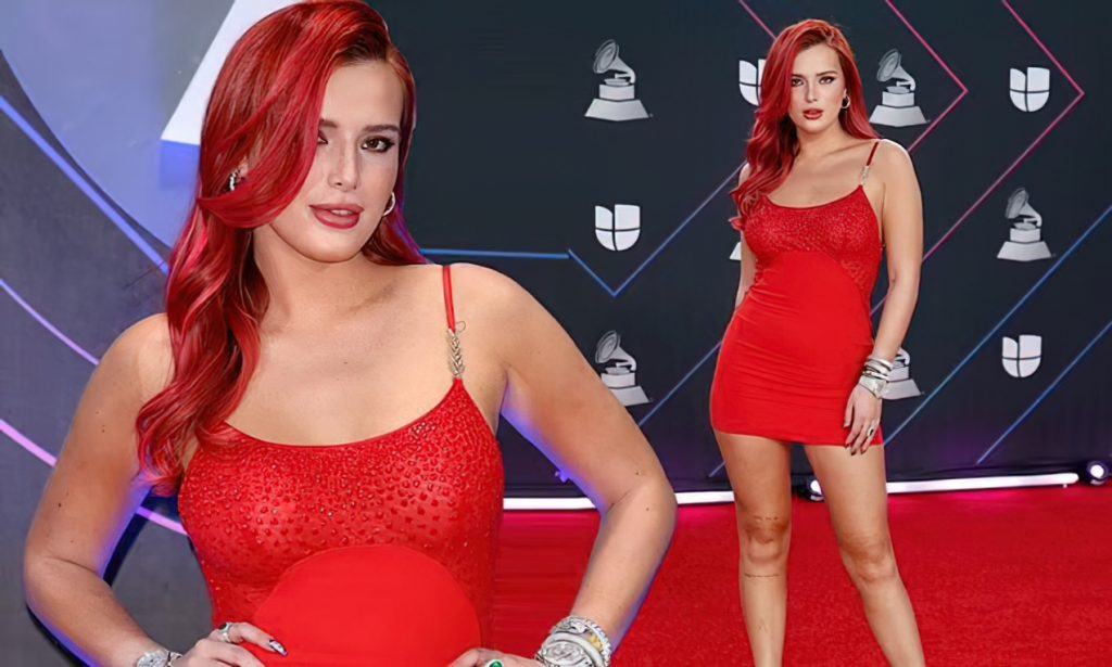 Bella Thorne Looks Hot in Red at the 22nd Annual Latin Grammy Awards (12 Photos)