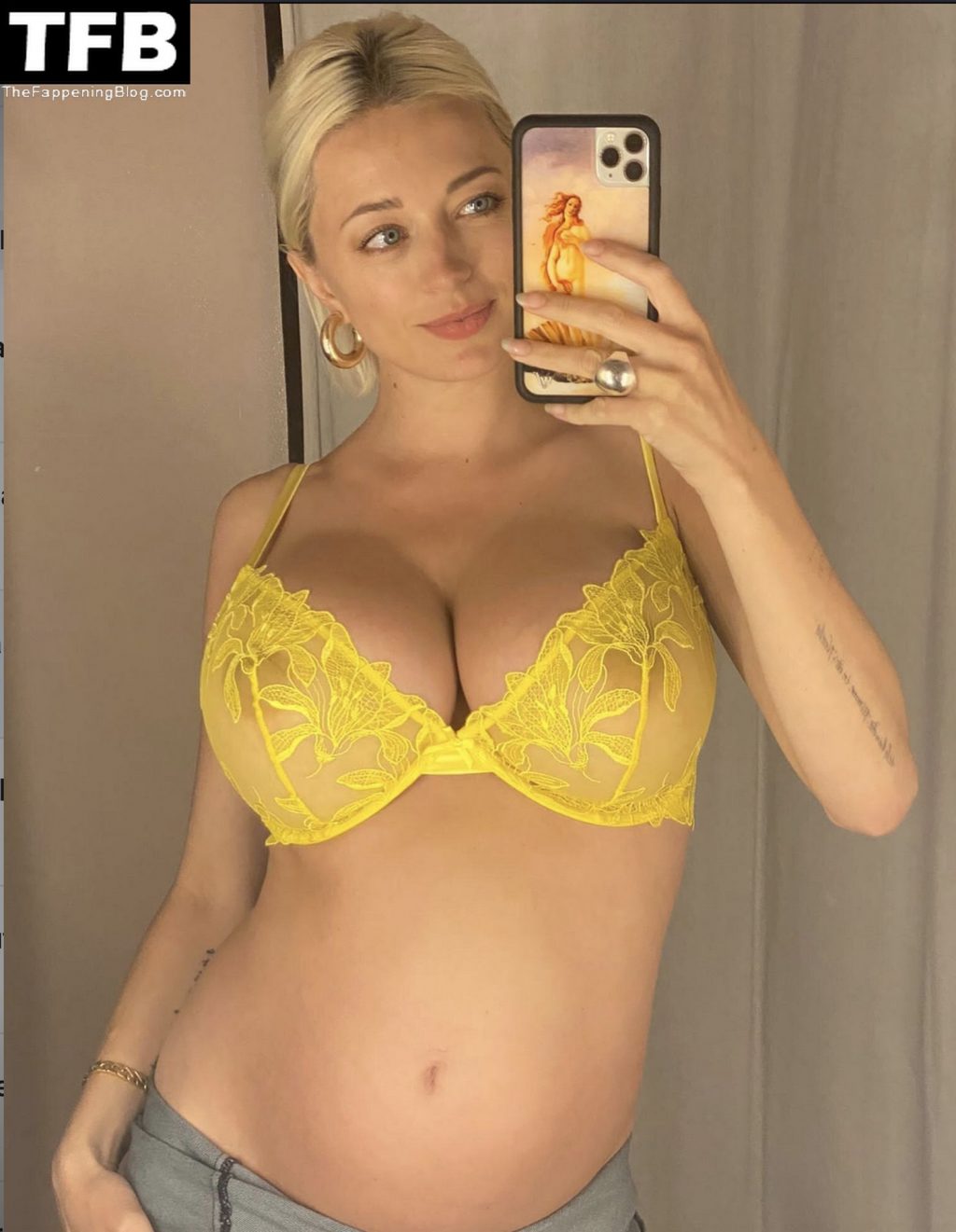 Caroline Vreeland Shows Off Her Huge Pregnant Boobs in a Lace Bra (6 Photos)