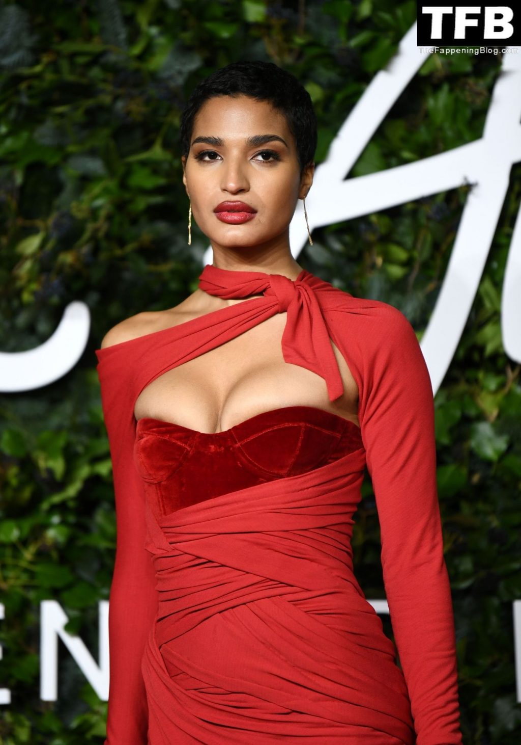 Indya Moore Flashes Her Areolas in a Red Dress at The Fashion Awards 2021 (16 Photos)