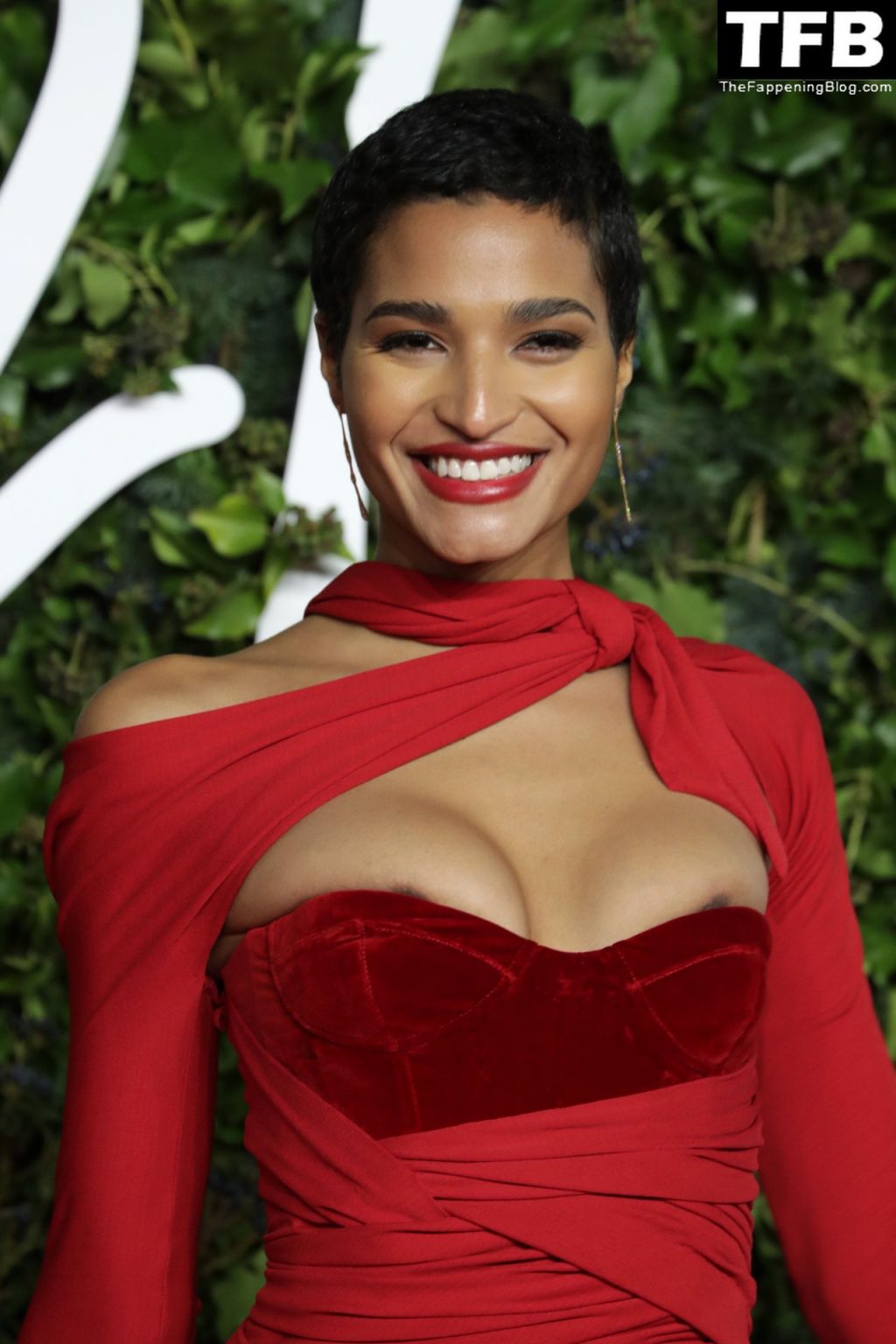 Indya Moore Flashes Her Areolas in a Red Dress at The Fashion Awards 2021 (16 Photos)