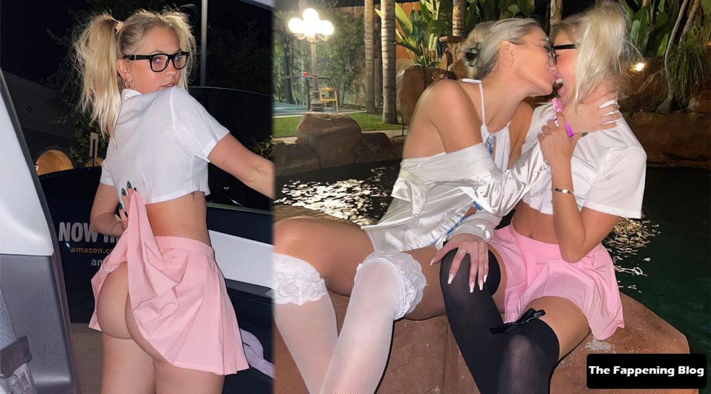 Jordyn Jones Shows Off Her Booty in a Sexy Schoolgirl Outfit on Halloween (14 Photos)