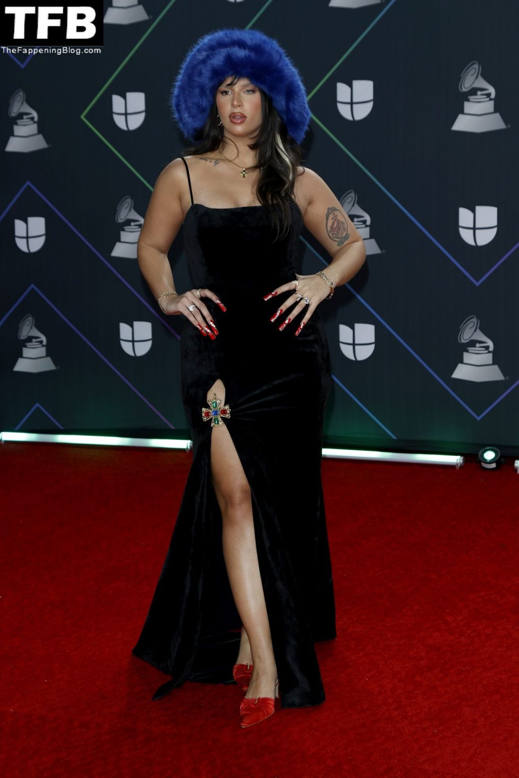 Nathy Peluso Shows Her Cleavage at the 22nd Annual Latin Grammy Awards (2 Photos)