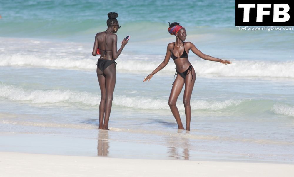 Skinny Adut Akech Bior Spent Her Christmas Day Birthday Soaking Up the Sun in Mexico (50 Photos)