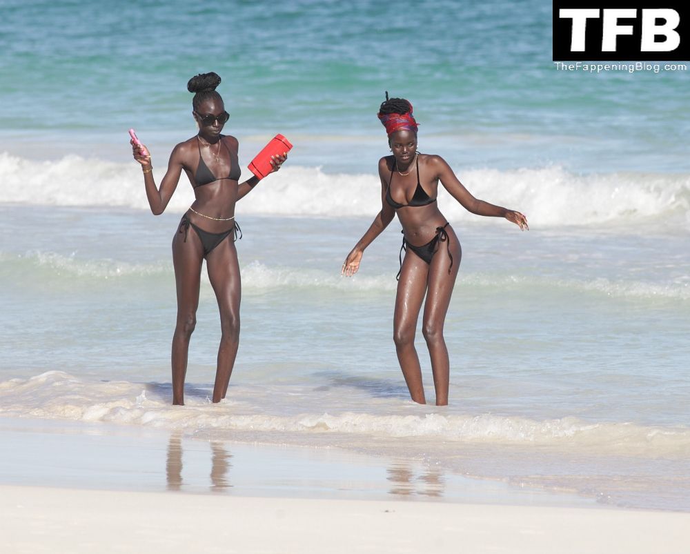 Skinny Adut Akech Bior Spent Her Christmas Day Birthday Soaking Up the Sun in Mexico (50 Photos)