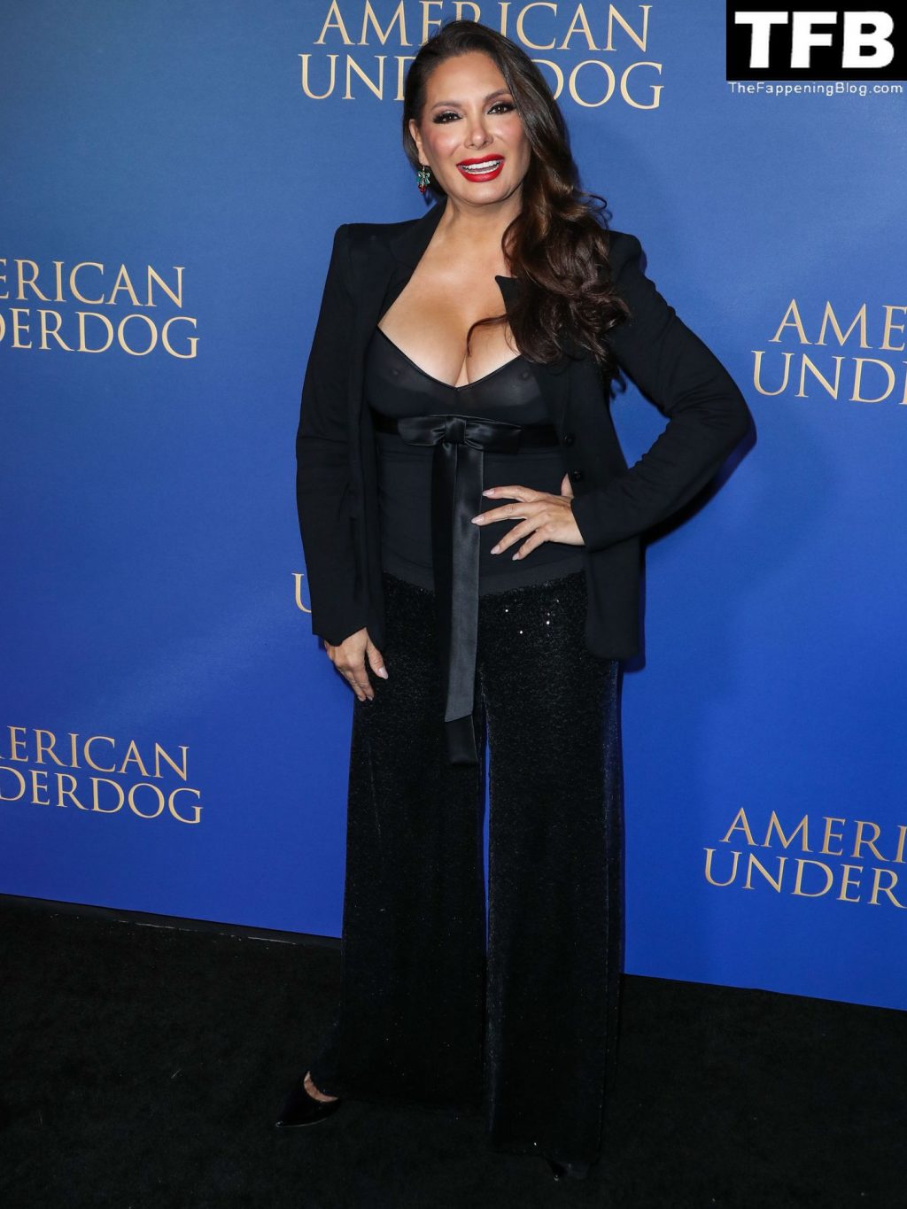 Alex Meneses Flashes Her Nude Boobs at the LA Premiere of Lionsgate’s ‘American Underdog’ (7 Photos)