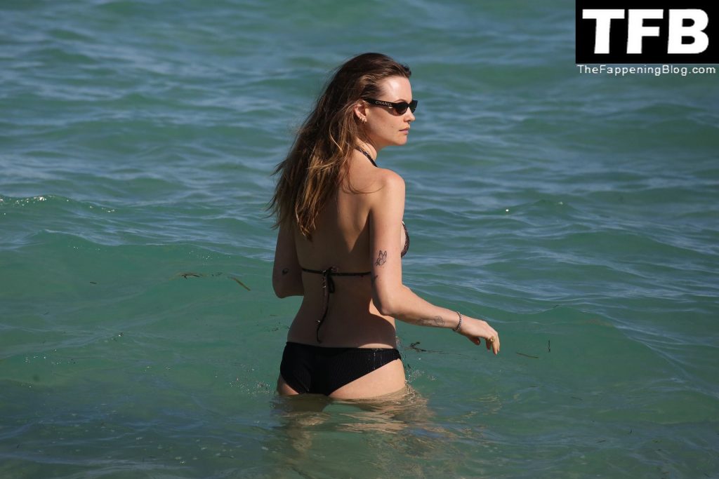 Behati Prinsloo Wears a Cheeky Black Bikini on the Beach in Miami (113 Photos)