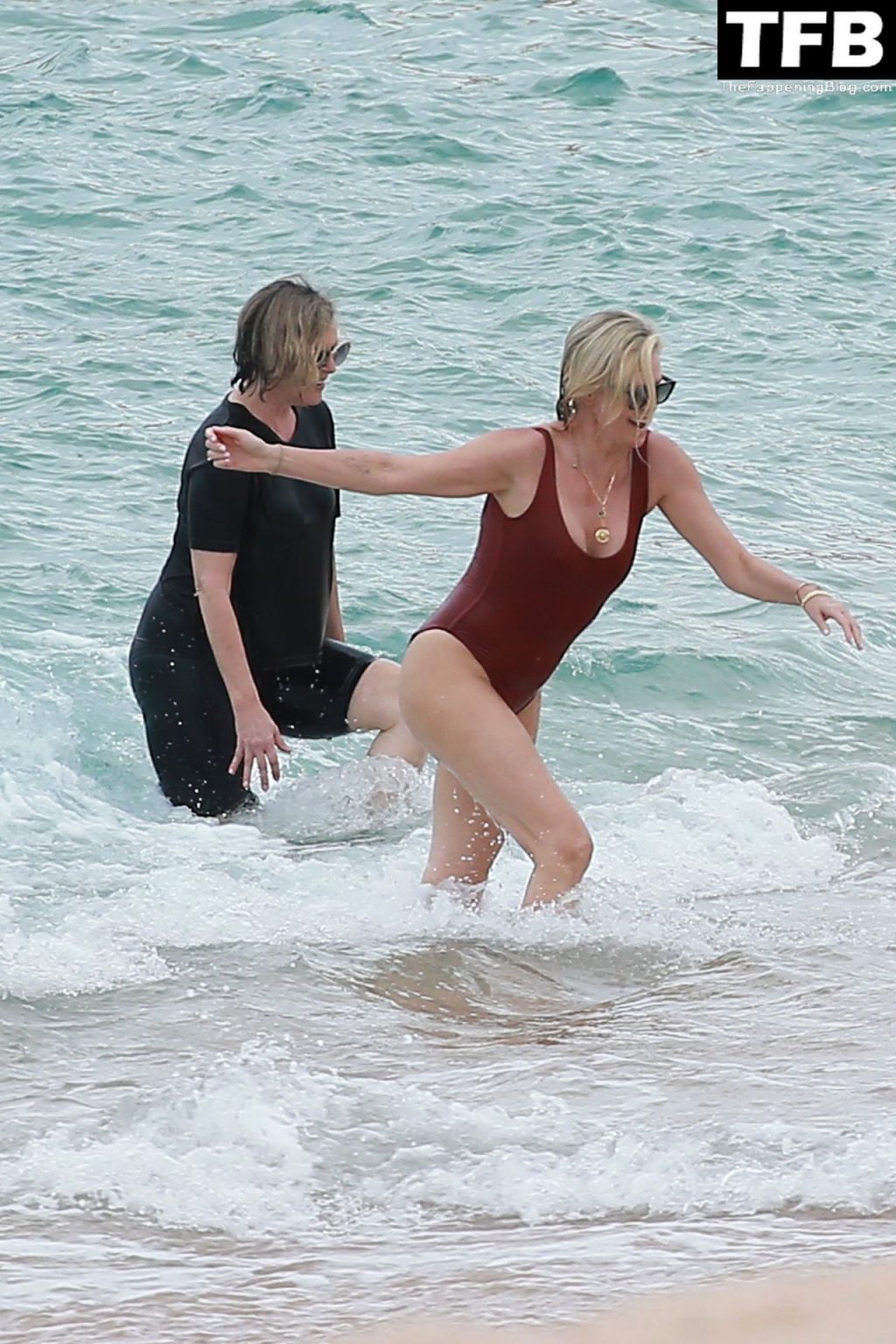 Charlize Theron Sets Pulses Racing in a Red Hot One-Piece Swimsuit (61 Photos)