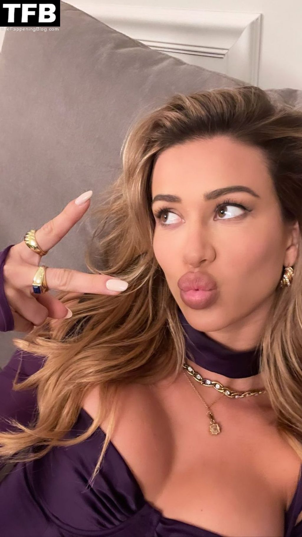Cindy Prado Shows Off Her Curves as She Wears a Purple Dress in Miami (11 Photos + Video)