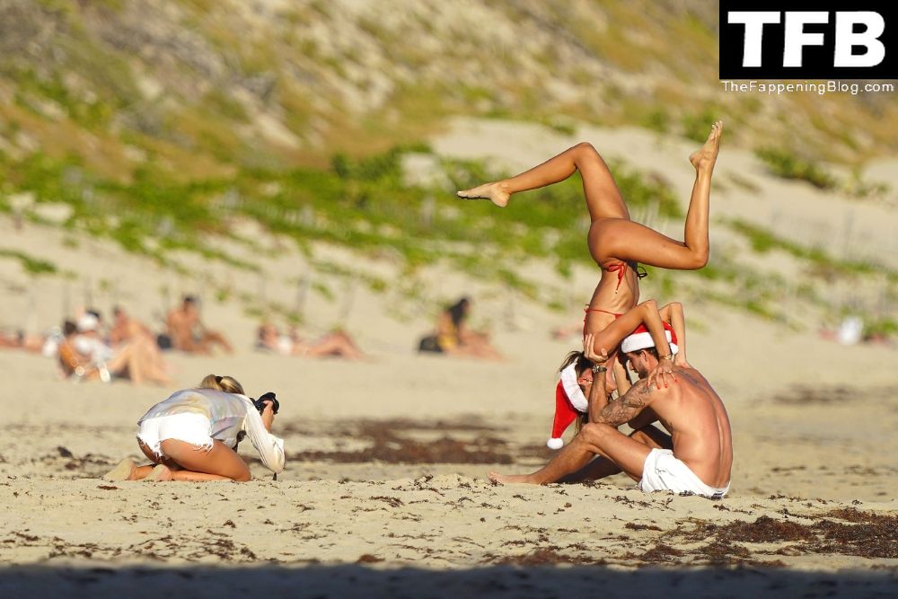Skinny Izabel Goulart Poses in a Red Bikini on the Beach in St Barts (71 Photos)