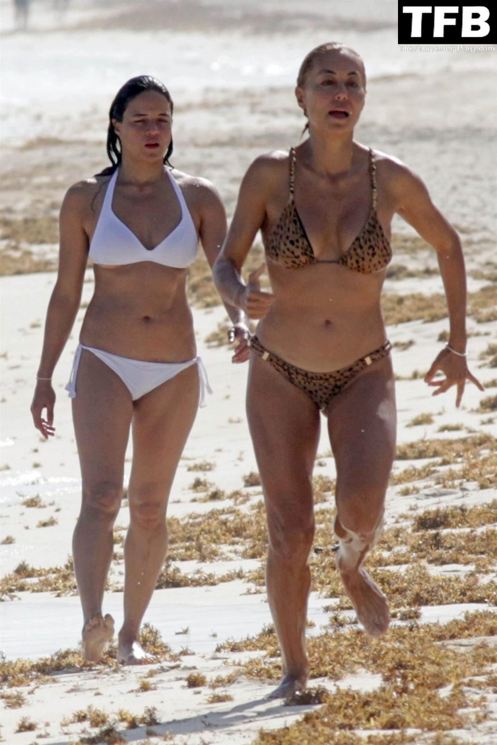 Michelle Rodriguez Shows Off Her Body While Taking a Dip with a Mystery Blonde in Mexico (49 Photos)