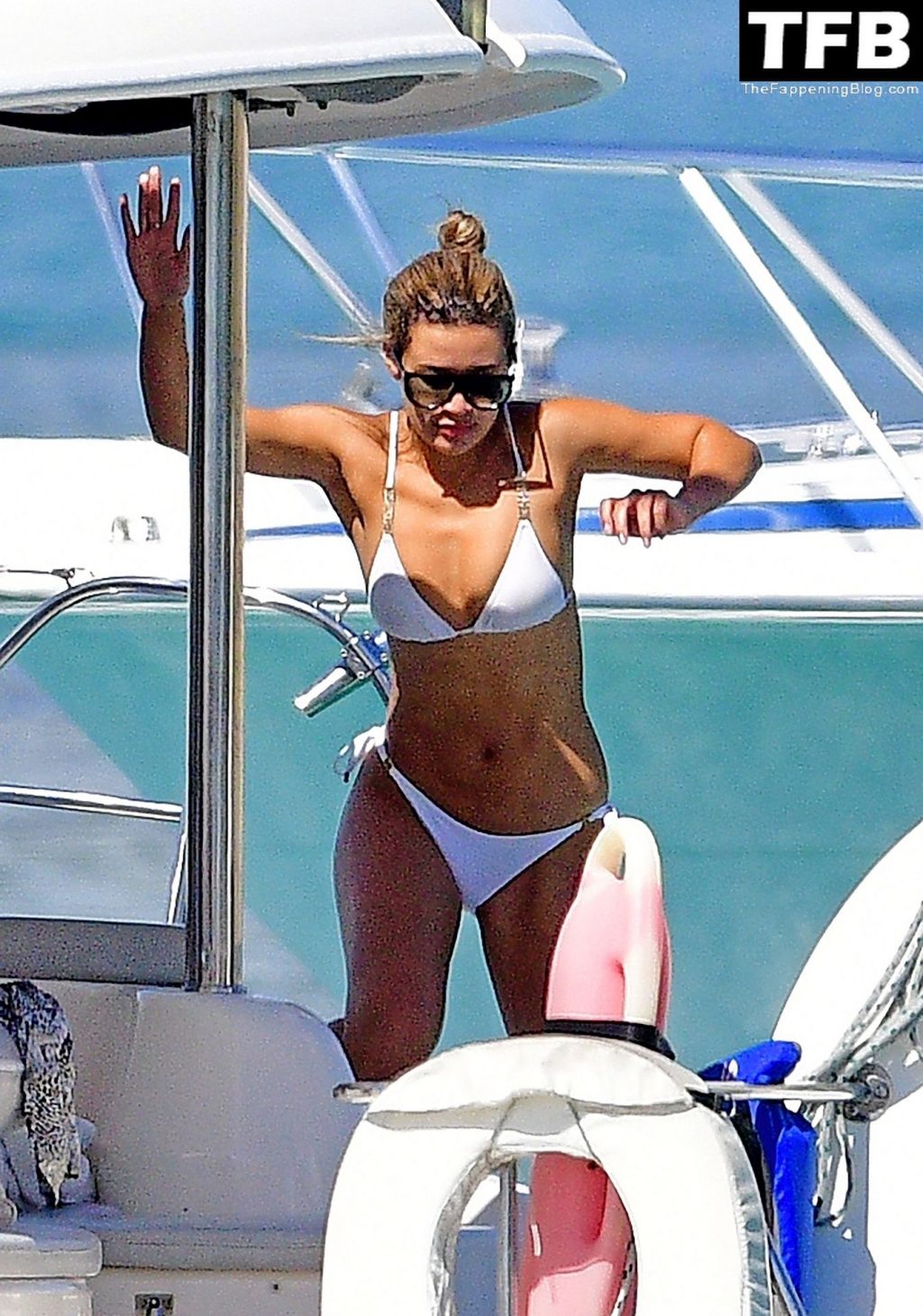 Montana Brown Shows Off Her Toned Beach Body in a White Bikini Enjoying Winter Sunshine in Barbados (173 Photos)