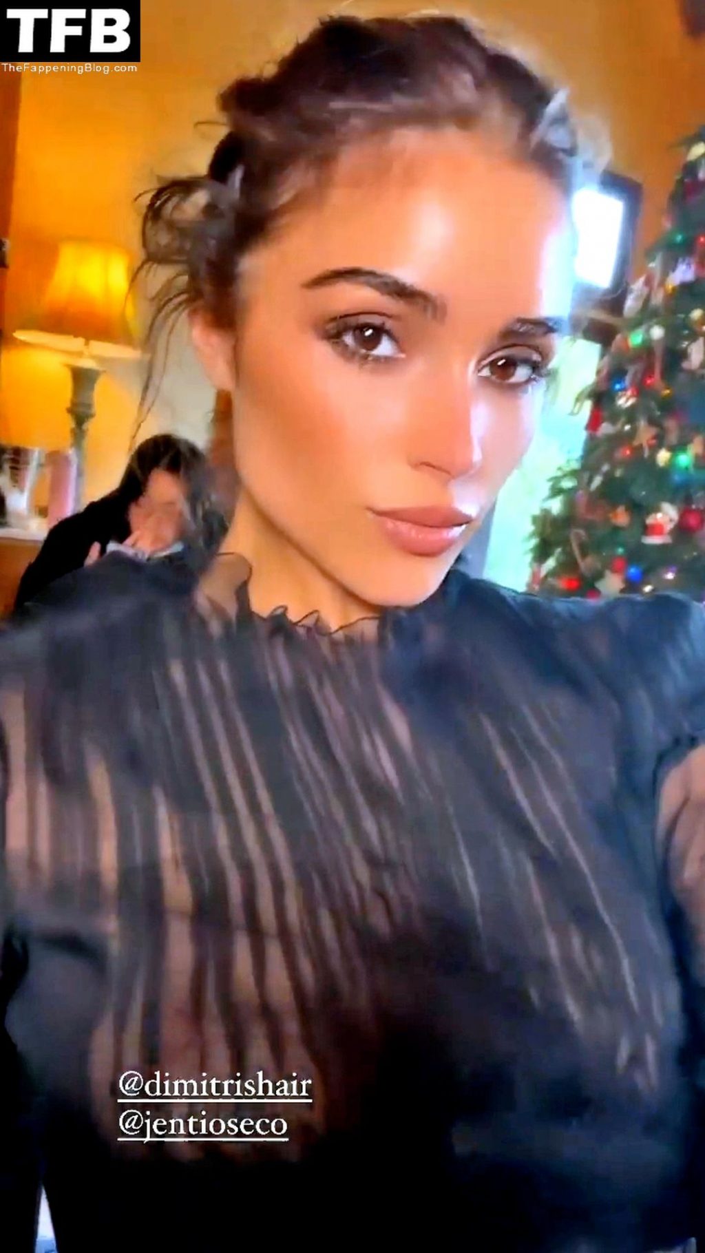 Olivia Culpo Flashes Her Nude Boobs as She Poses in a See Through Dress (7 Pics + Video)