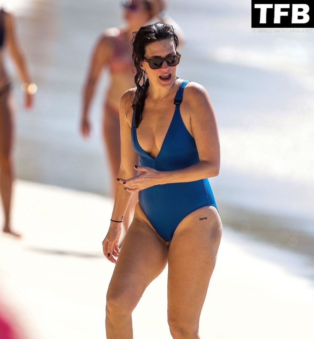 Rhea Durham Shows Off Her Toned Body in a Blue Swimsuit on the Beach in Barbados (108 Photos)