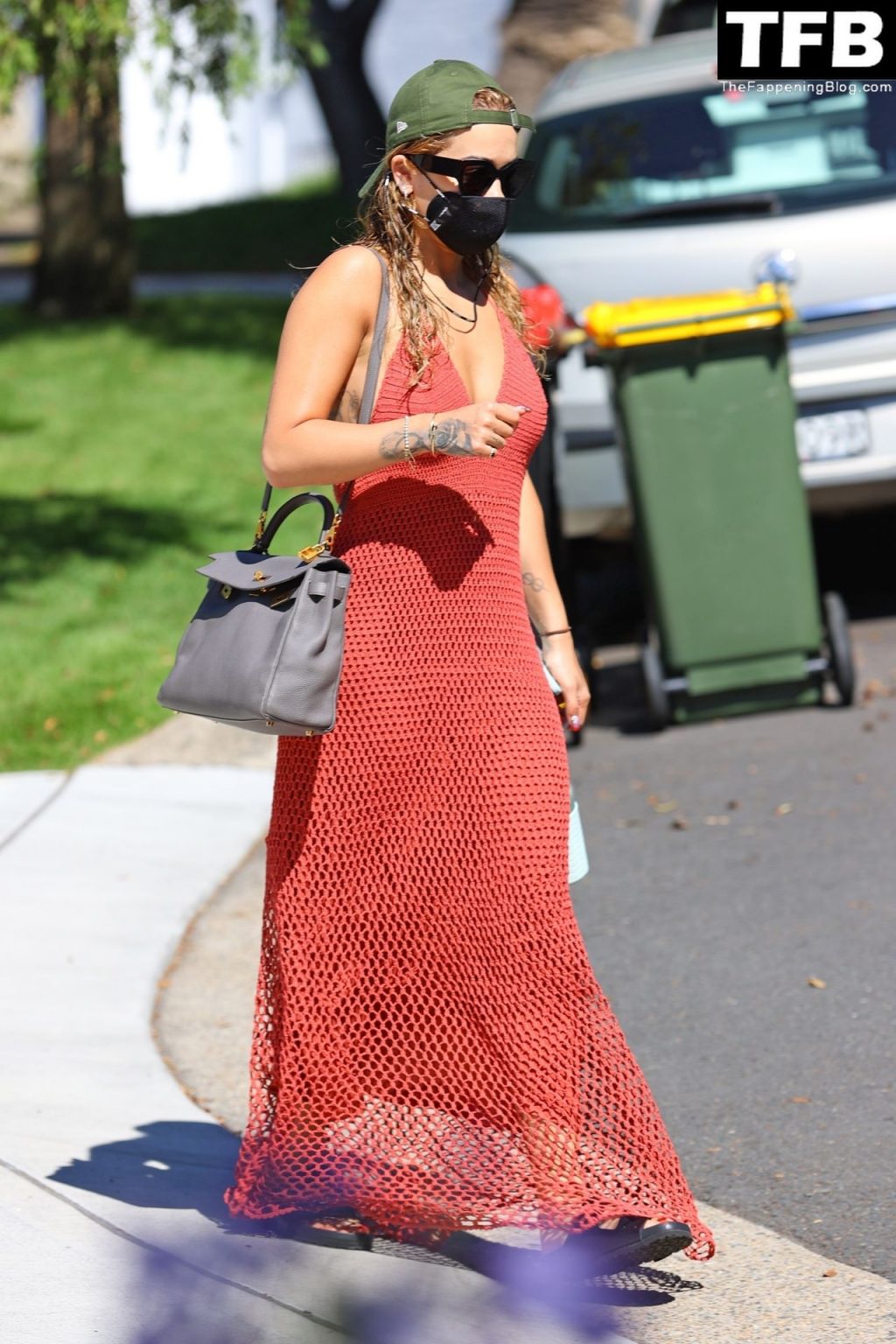 Rita Ora Wears an Orange Crochet Dress as She Gets Her Nails Done in Rose Bay (28 Photos)