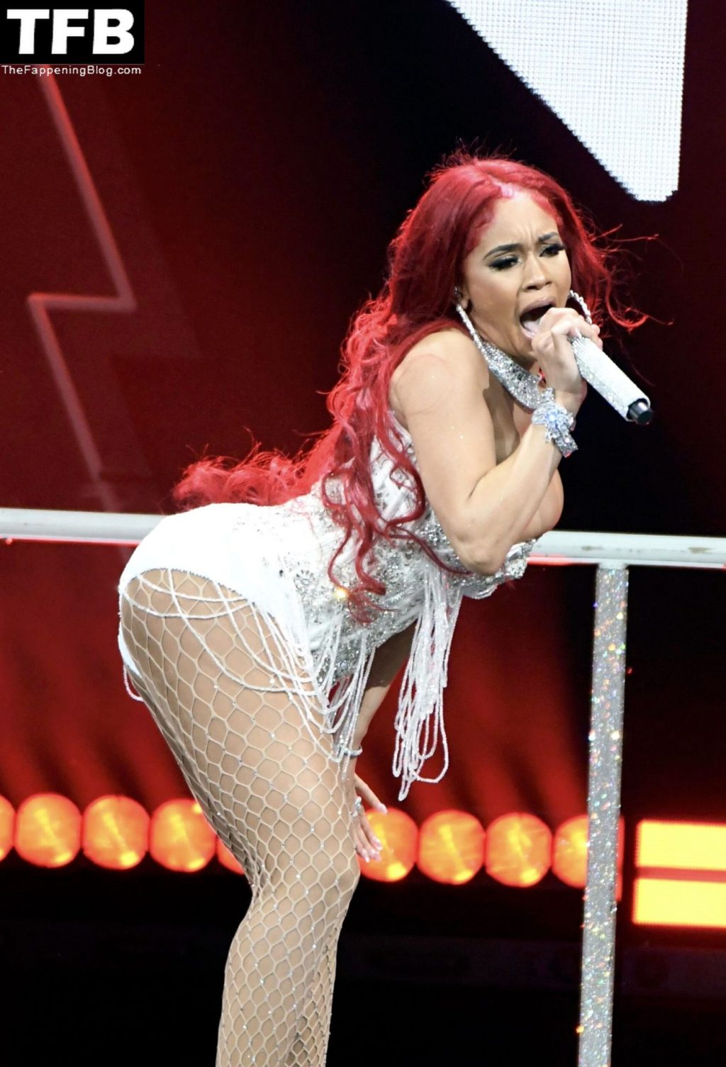 Saweetie Looks Hot on Stage at iHeartRadio Q102’s Jingle Ball (10 Photos)