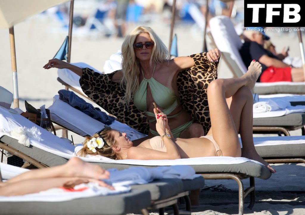 Victoria Silvstedt Shows Off Her Sexy Figure in a Green Bikini on the Beach in Miami (46 Photos)