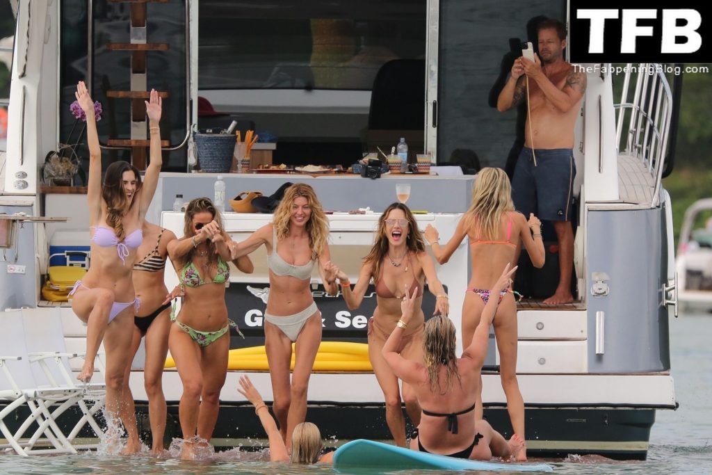 Alessandra Ambrosio Showcases Her Model Figure While Dancing With Friends on Board a Yacht (121 Photos)