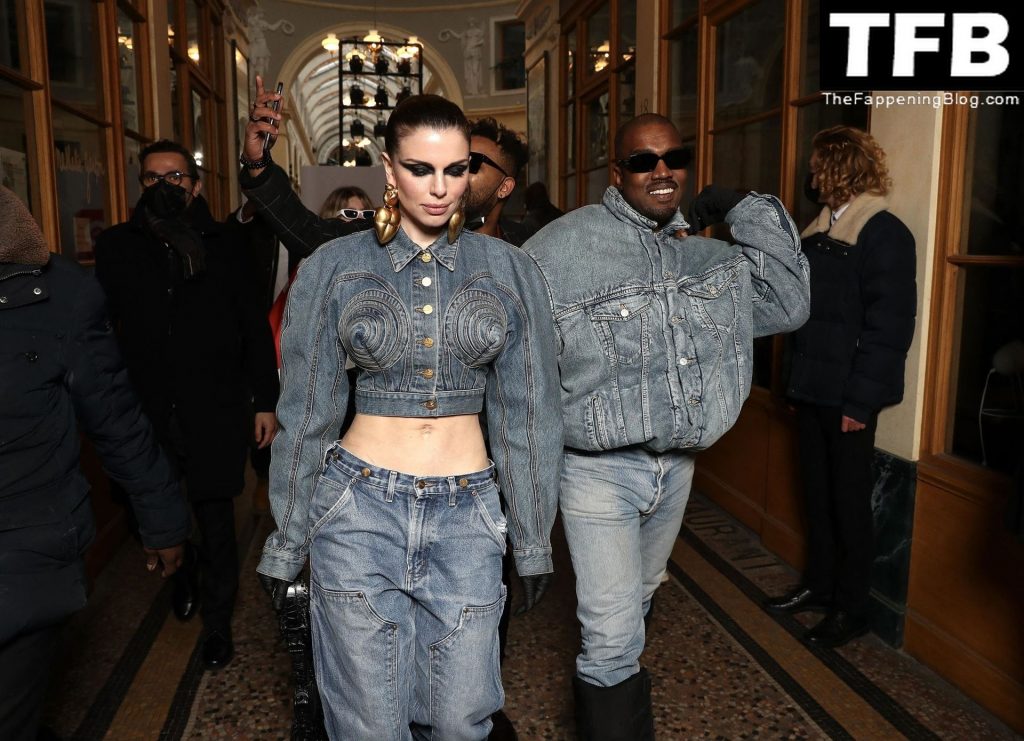 Kanye West &amp; Julia Fox Exit the Kenzo Men’s Fall/Winter 2022/2023 Fashion Show in Paris (58 Photos)