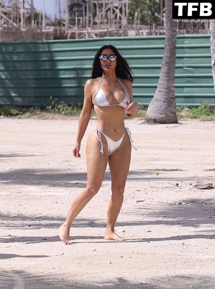 Kim Kardashian on Beach Bikini 1