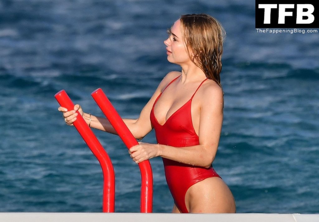 Kimberley Garner Stuns in Her Sexy Red Swimsuit on Holiday in St Barts (79 Photos + Video)