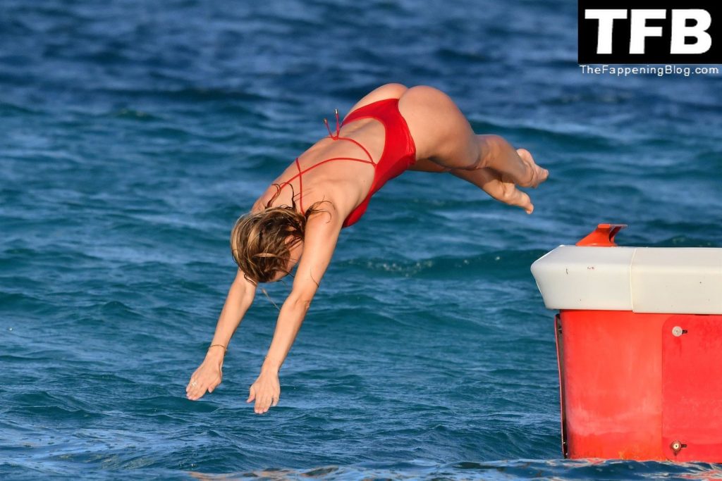Kimberley Garner Stuns in Her Sexy Red Swimsuit on Holiday in St Barts (79 Photos + Video)