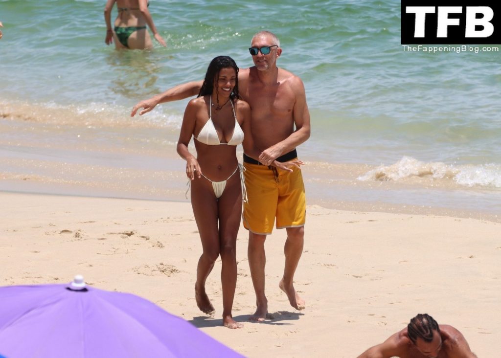 Tina Kunakey &amp; Vincent Cassel Enjoy a Day on the Beach in Rio de Janeiro (39 Photos)