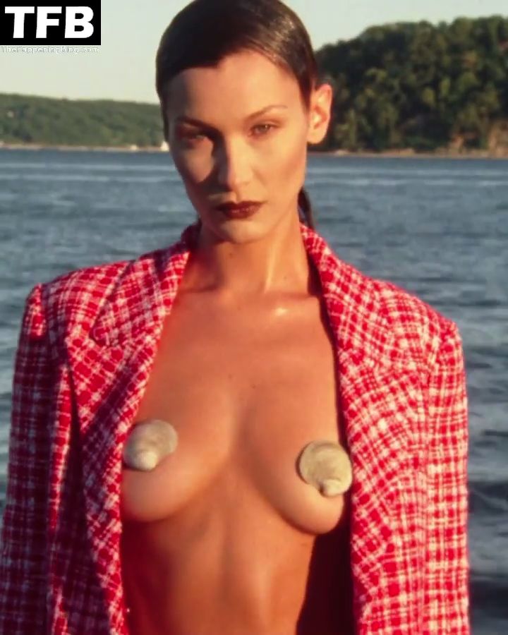 Bella Hadid Flaunts Her Sexy Tits For the Self-Portrait Campaign (13 Photos + Video)