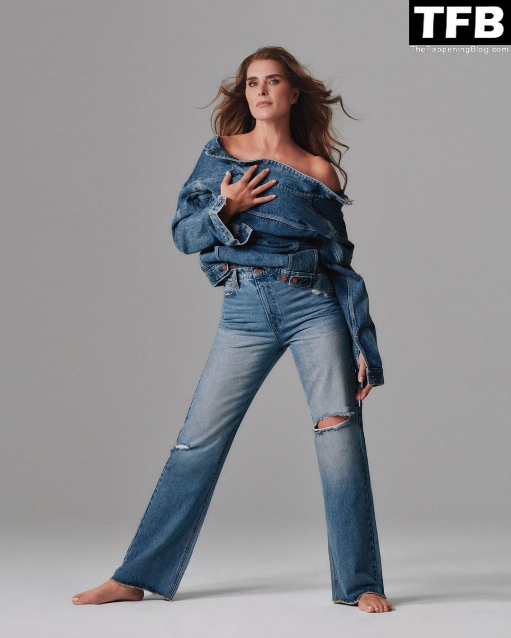 Brooke Shields Goes Topless For Jordache Jeans (6 Photos)