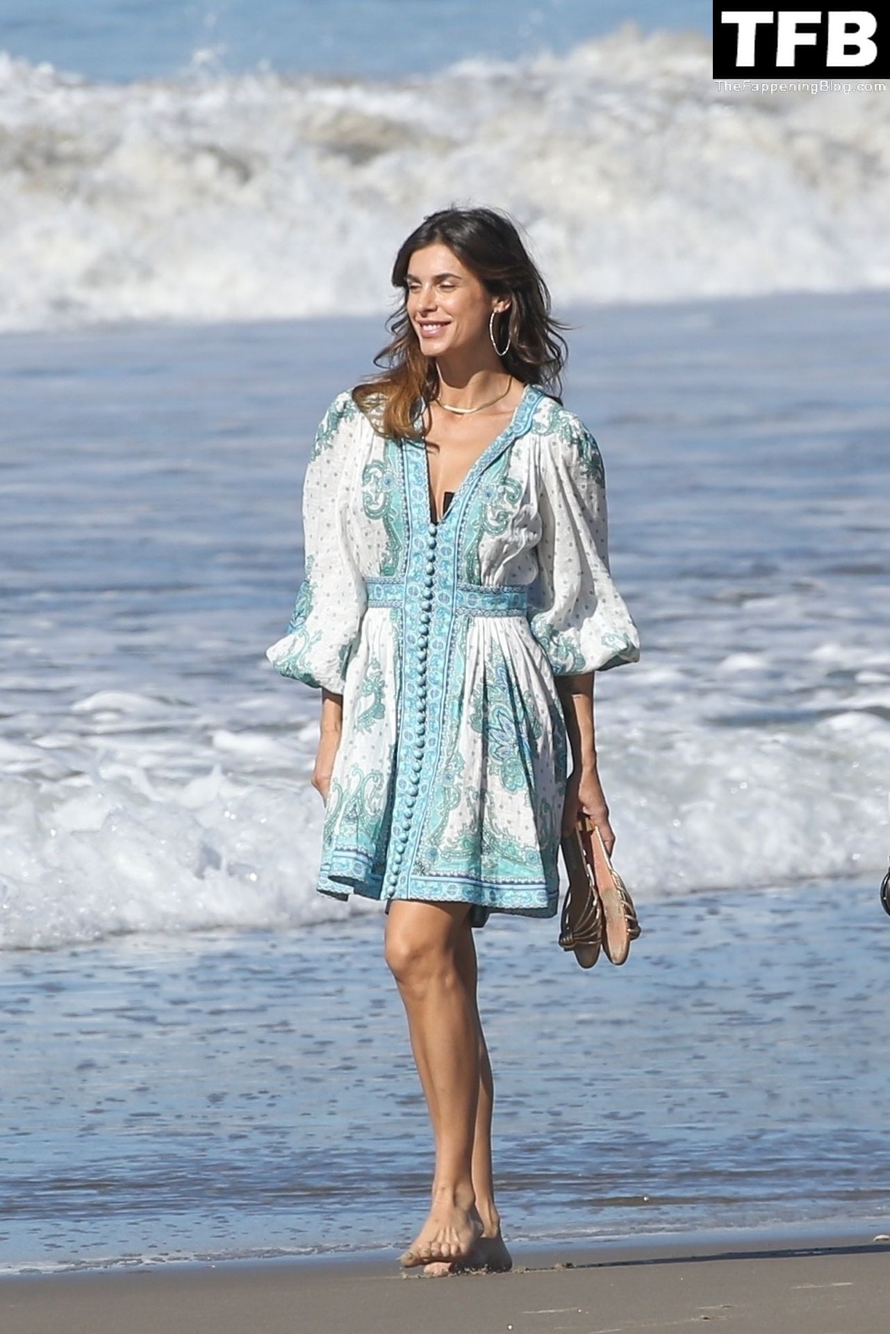 Elisabetta Canalis Sexy on Beach Dress 1
