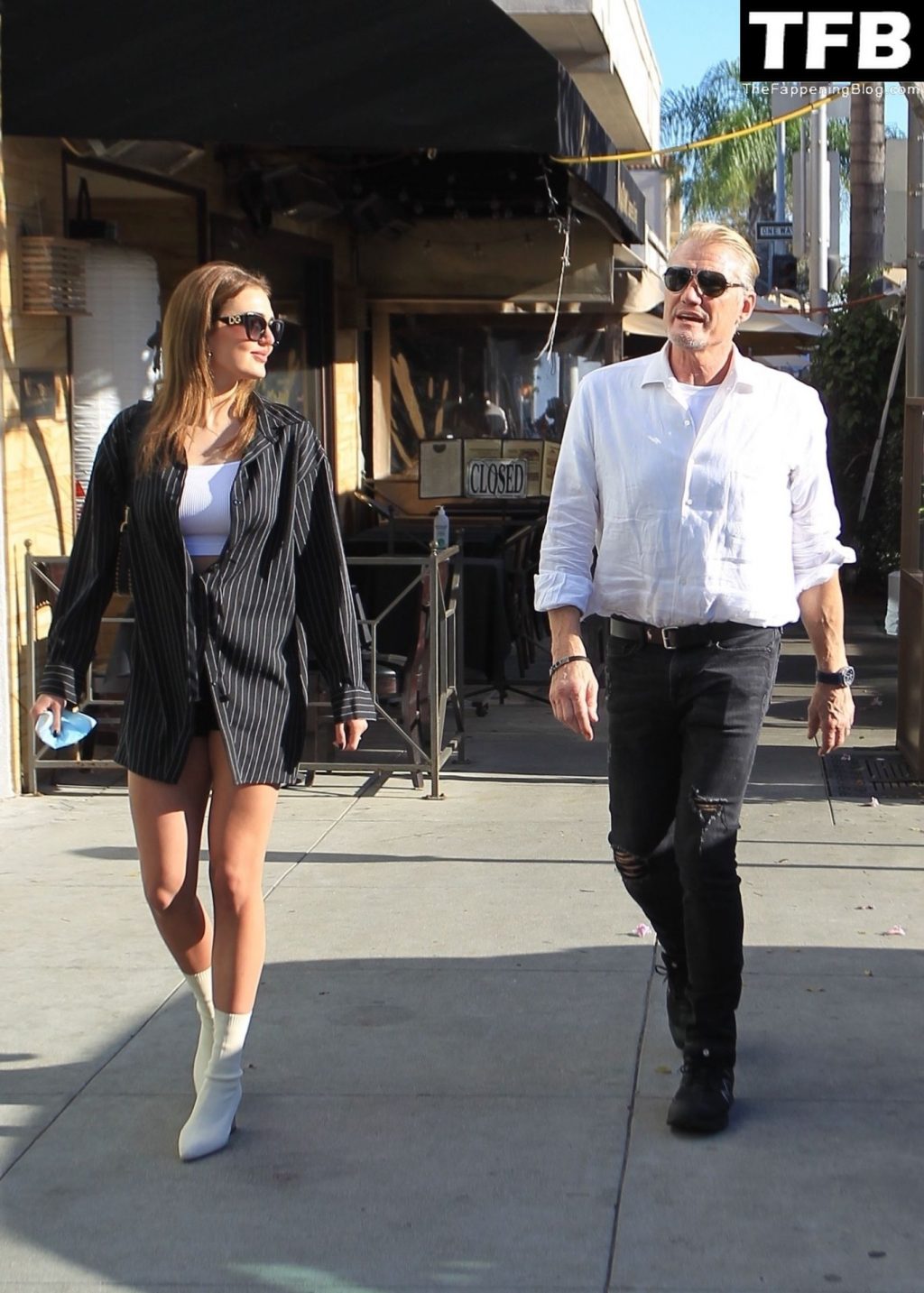 Dolph Lundgren &amp; Emma Krokdal Leave After Lunch at Il Pastaio in Beverly Hills (20 Photos)
