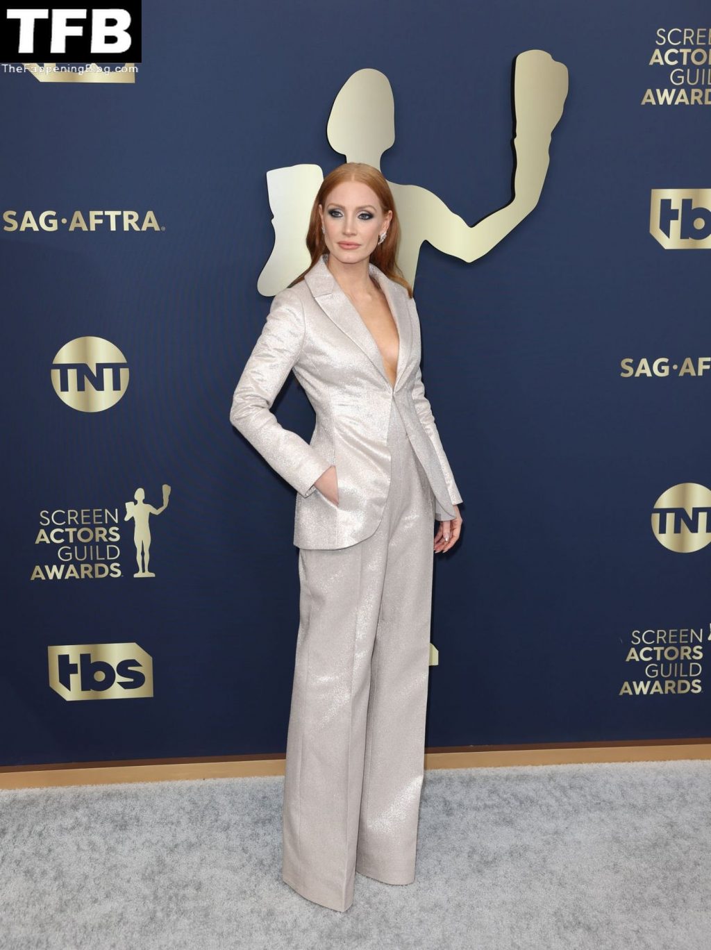 Jessica Chastain Displays Her Cleavage at the 28th Annual Screen Actors Guild Awards (157 Photos)