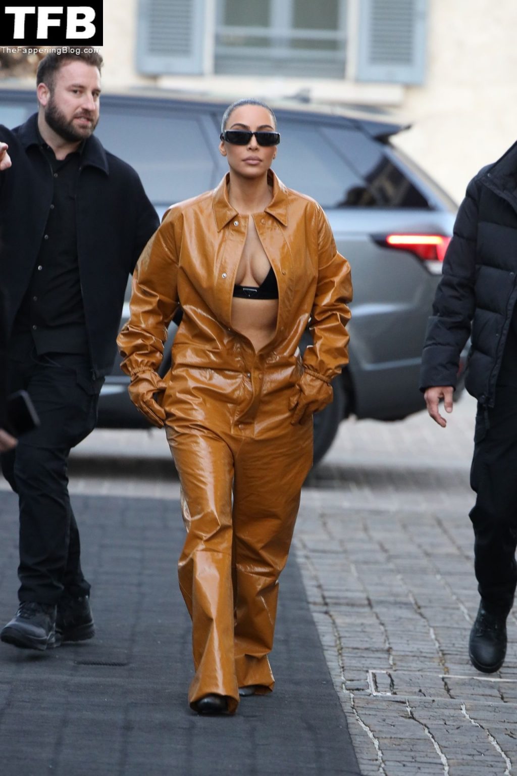 Kim Kardashian Wows in PVC Showing a Whole Load of Cleavage During MFW (32 Photos)
