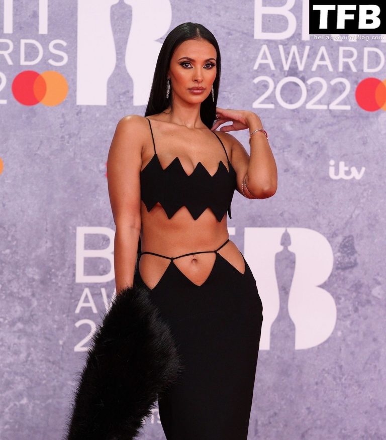 Maya Jama Flashes Her Boobs And Abs In A Very Skimpy Dress At The Brit Awards 99 Photos
