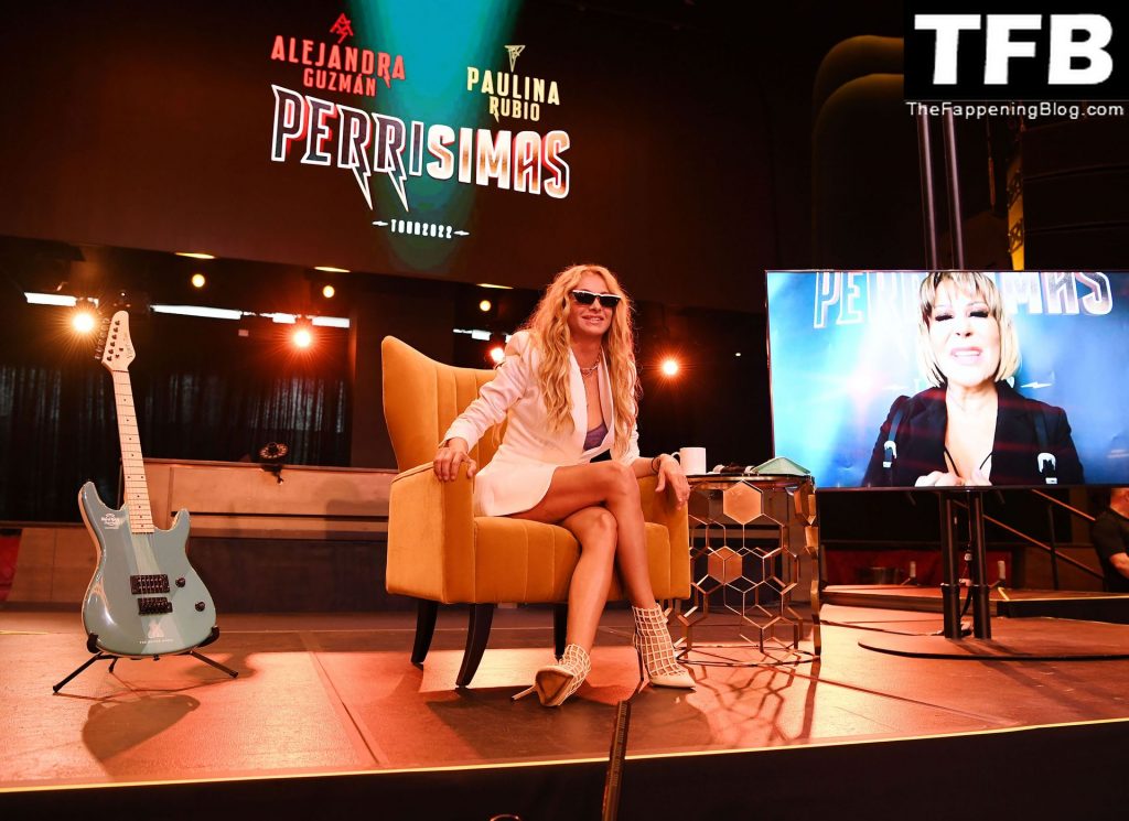 Paulina Rubio Shows Off Her Slender Legs at a Press Conference (39 Photos)