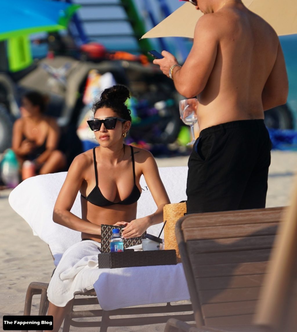 Leaked chantel jeffries sunbathing in leopard bikini on a beach