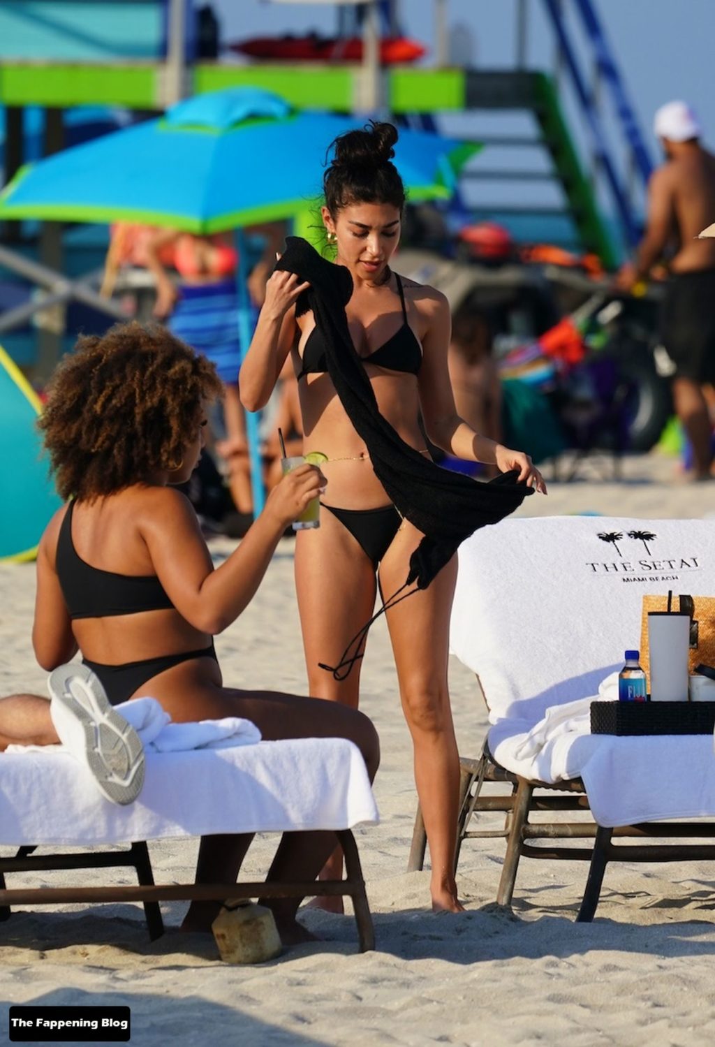 Bikini leopard a on sunbathing beach jeffries chantel in leaked