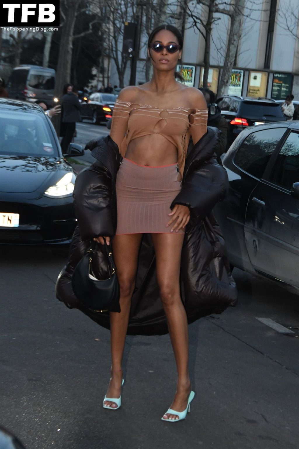 Cindy Bruna Shows Off Her Sexy Tits &amp; Legs in Paris (14 Photos)