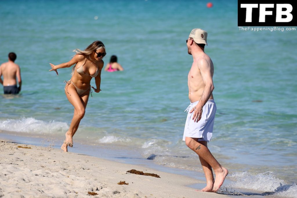 Johnny Manziel Hits the Beach with a Bikini Clad Blonde Woman in Miami (24 Photos)