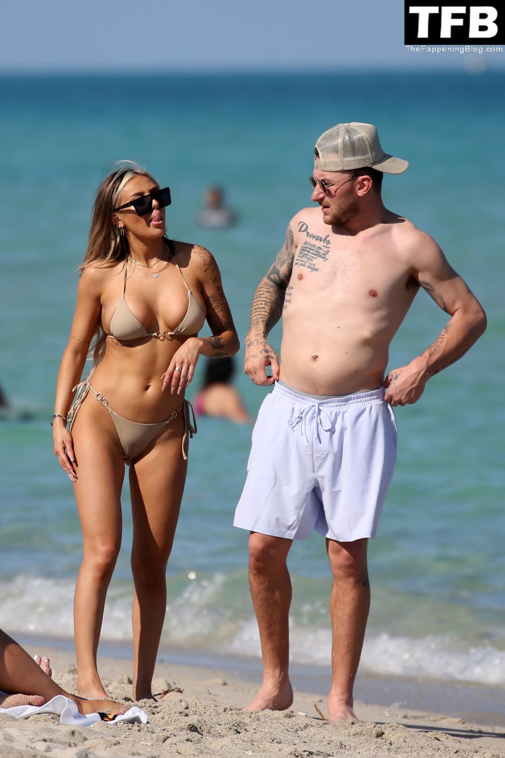 Johnny Manziel Hits the Beach with a Bikini Clad Blonde Woman in Miami (24 Photos)