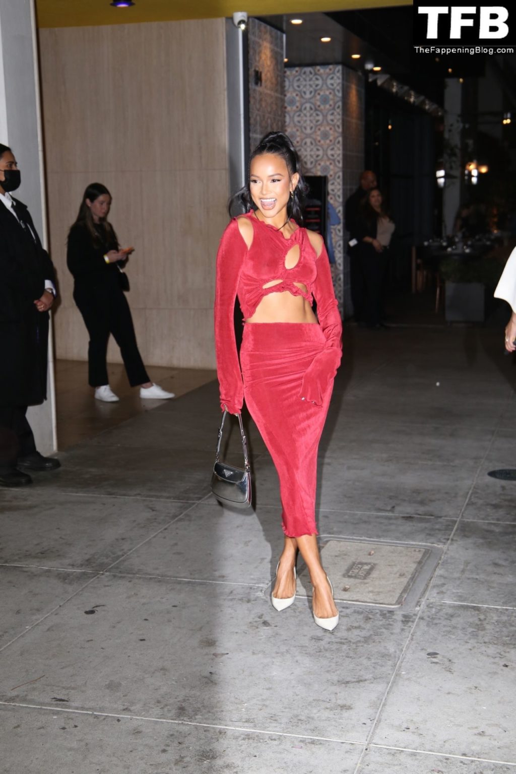 Karrueche Tran Shows Her Pokies in a Red Dress at The Hollywood Reporter’s Oscar Nominees Night (68 Photos)